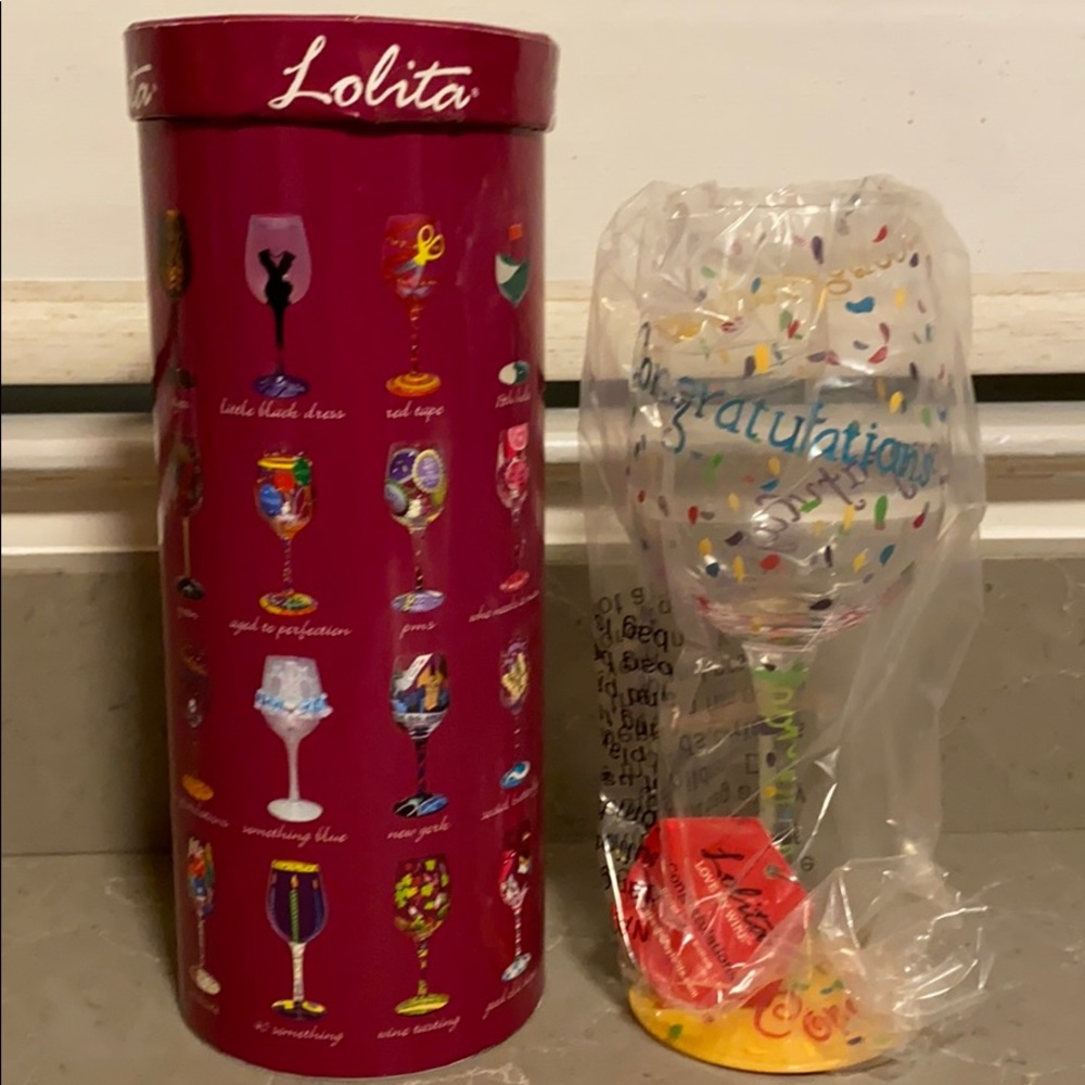 Lolita Congratulations Wine Glass